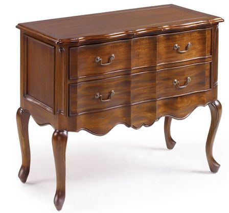 Commode en bois d'acajou 2 tiroirs CASTLE - Style colonial