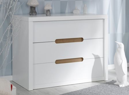 Commode enfant 3 tiroirs bois blanc Milo