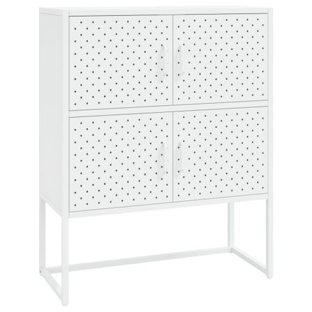Commode haute de rangement acier blanc 80x35x100 cm Barouka