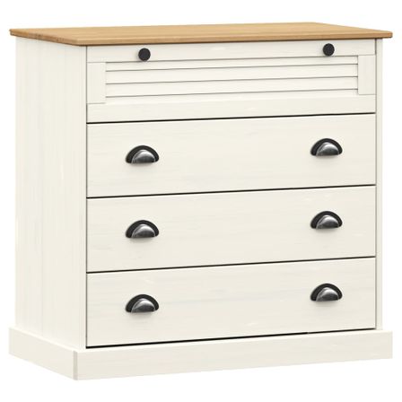 Commode VIGO blanc 80x40x76 cm bois massif de pin