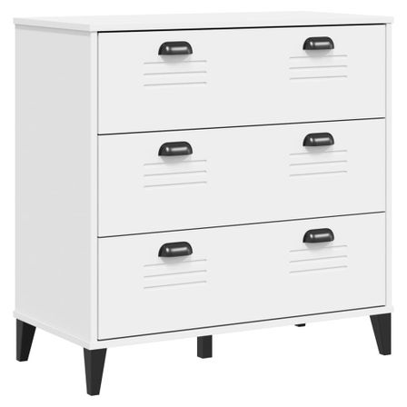 Commode VIKEN blanc bois de pin solide