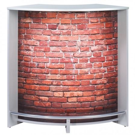 Comptoir de bar blanc imprimé briques Snack 106