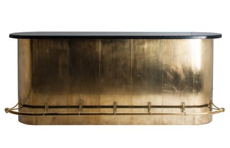 Comptoir de bar marbre noir et métal doré Nood