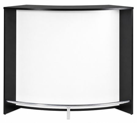 Meuble bar noir SNACK 134 cm – Comptoir de cuisine avec étageres reglables