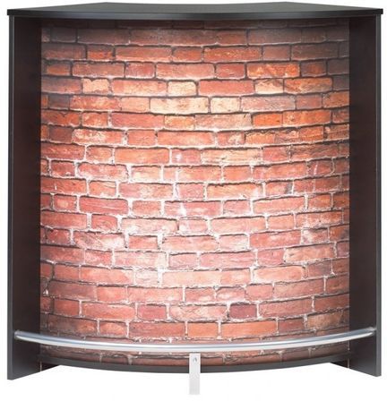 Comptoir de bar noir imprimé briques Snack 106