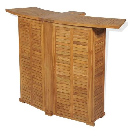 Comptoir de bar pliable teck massif clair Aqual