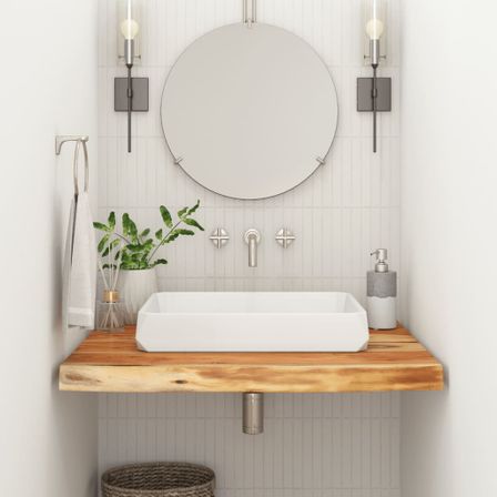 Comptoir de salle de bain 60x60x3,8 cm carré bois massif acacia