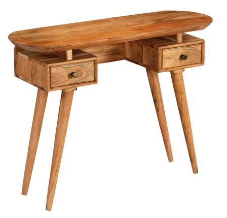 Console 2 tiroirs acacia massif clair Sokena 2