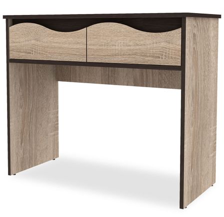 Console 2 tiroirs bois chêne clair Eneva 90 cm