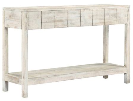 Console 2 tiroirs manguier massif blanc brossé Bill