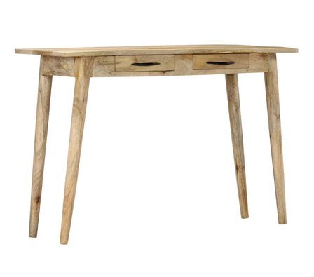 Console 2 tiroirs manguier massif clair Catlyn