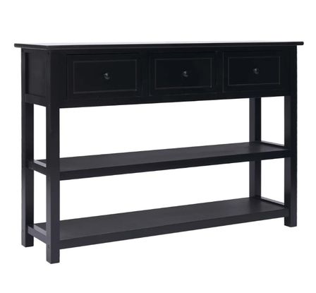 Console 3 tiroirs 2 étagères paulownia et peuplier noir Maho