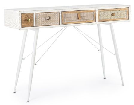 Console 3 tiroirs bicolore bois MDF Elo L 120 cm