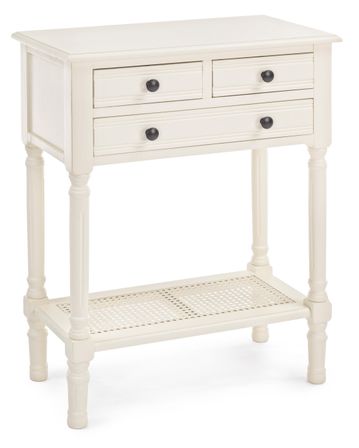 Console 3 tiroirs bois de pin blanc Bella L 60 cm