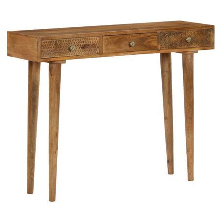 Console 3 tiroirs manguier massif foncé Grey