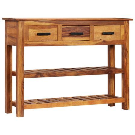 Console 3 tiroirs sesham massif foncé Balima