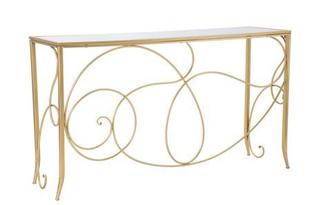 Console Art métal doré miroir design élégant moderne