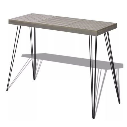 Console bois gris et pieds métal noir Simma