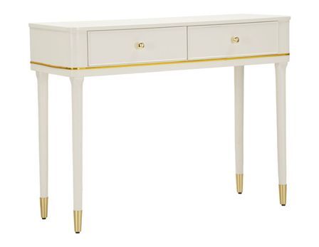 Console Camille blanche design élégant profil doré