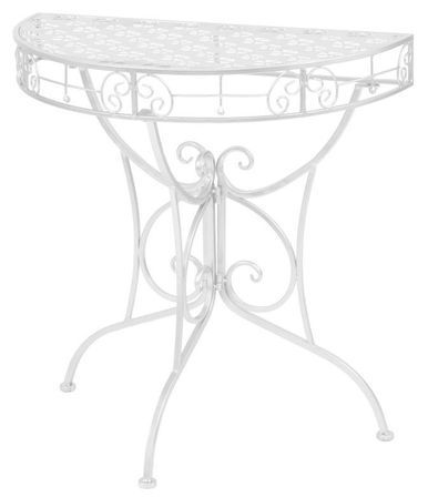 Console demi-ronde métal argenté Naxi