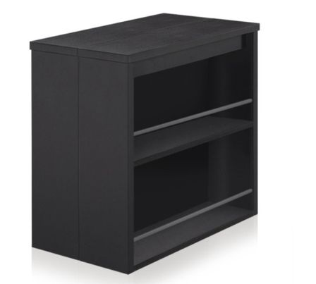 Console extensible avec rangement bois noir Kazia 40/190 cm