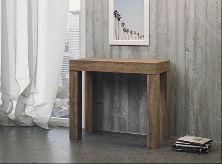 Console extensible bois clair 14 personnes 40 à 300 cm Impiry