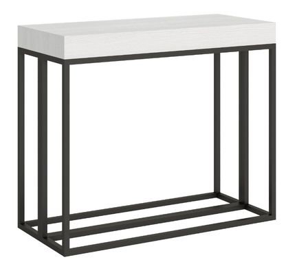 Console extensible bois et 3 pieds acier anthracite Epika