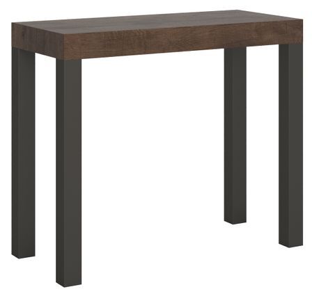 Console extensible bois et acier anthracite Elvira