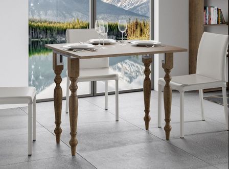 Console extensible bois foncé 4 personnes 45 à 90 cm Roma