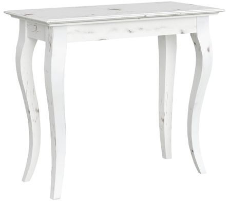 Console extensible bois massif blanc vieilli 8 personnes 45 à 201 cm Basy
