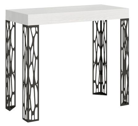 Console extensible design bois et acier anthracite Kiza