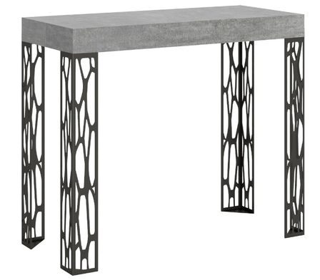 Console extensible design bois et acier anthracite Kiza