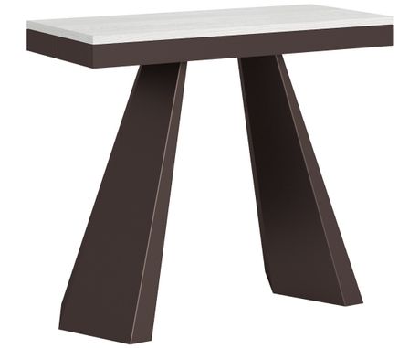 Console extensible design bois et acier marron Elegancia