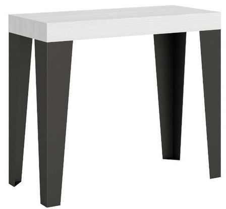Console extensible design bois et acier mat Flavio