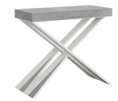 Console extensible bois pieds croisés blanc Diago