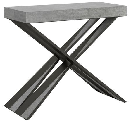 Console extensible bois pieds croisés anthracite Diago