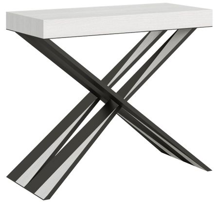 Console extensible bois pieds croisés anthracite Diago