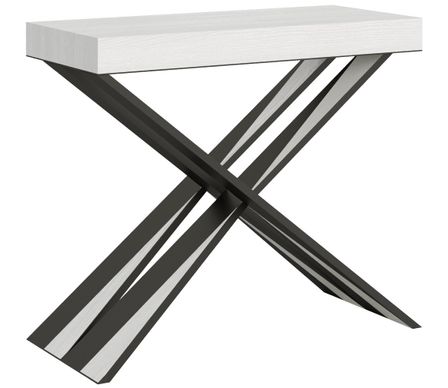 Console extensible bois pieds croisés anthracite Diago