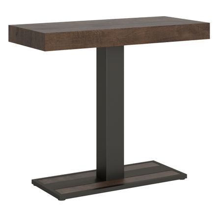 Console extensible design en bois avec un pied central Kapital