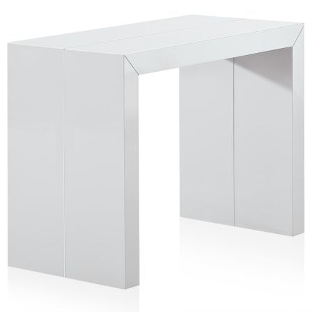 Console extensible laqué blanc Saunier 50/200 cm