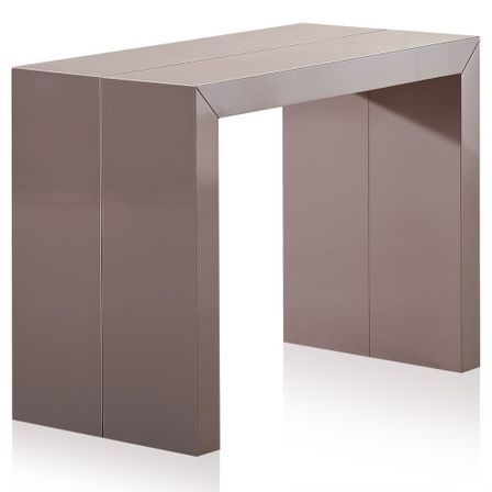 Console extensible laqué taupe Saunier 50/250 cm