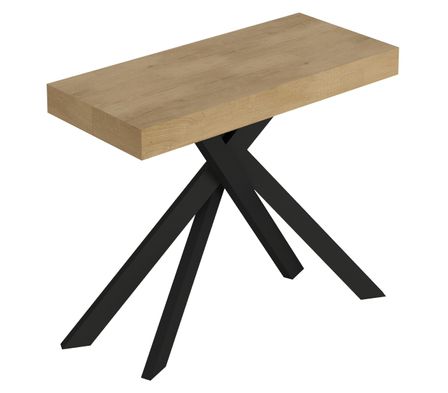 Console extensible SAKI - Bois & acier anthracite