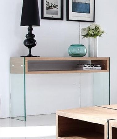 Console fixe Verre et Bois Mondini