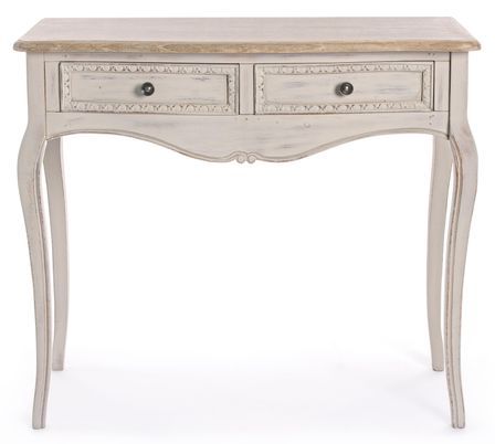 Console JARA – Bois massif de paulownia beige – 2 tiroirs – 90 cm