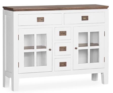 Console KOREST – Bois massif blanc et marron