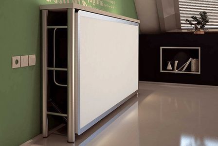 Console lit escamotable 90x180 cm métal et façade bois melaminé Laura