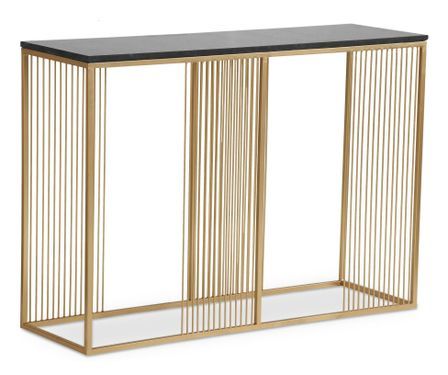 Console marbre noir et pieds métal doré Ulidi 110 cm