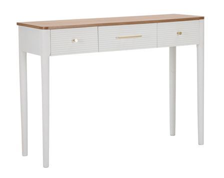 Console Matera bois blanc et brun 3 tiroirs design