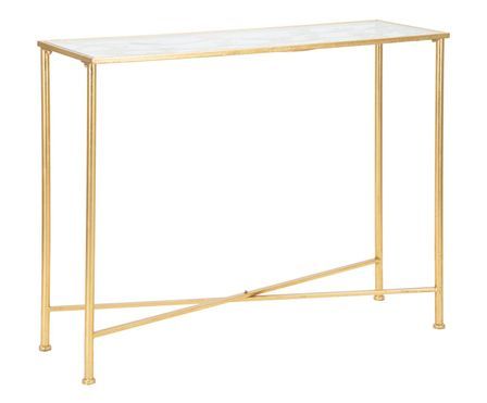 Console Papillons verre métal doré design élégant