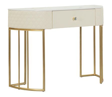 Console similicuir matelassé doré design Sharon